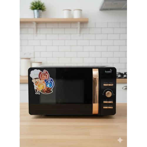 Icona London Icona London ILDMOG-20XBRG Digital Microwave Oven with Grill – 20 L – Black/Gold