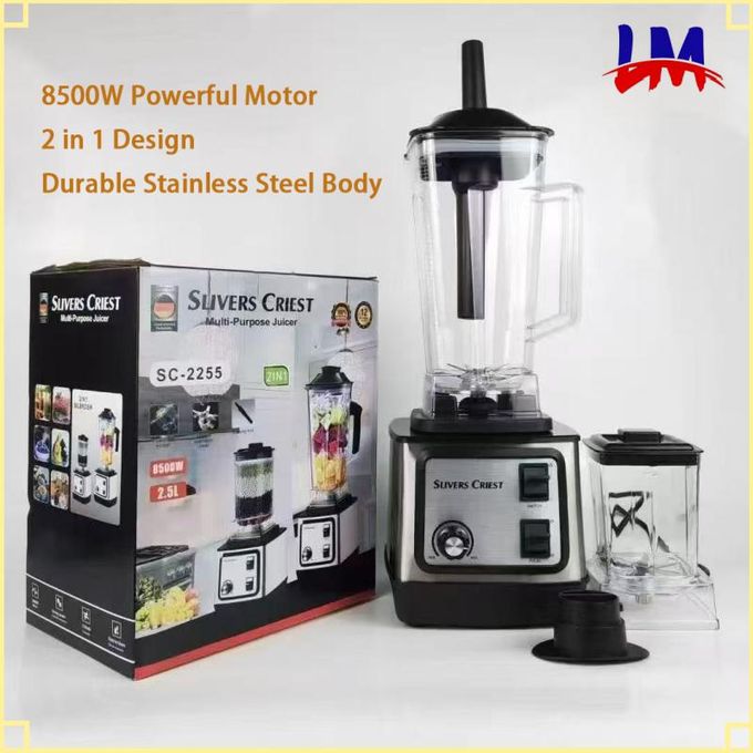 SILVER CREST SLIVERS CRIEST LM-New Arrival Dual-Cup Nutritional Juicing and Food Processor 2.5L - Silver Black