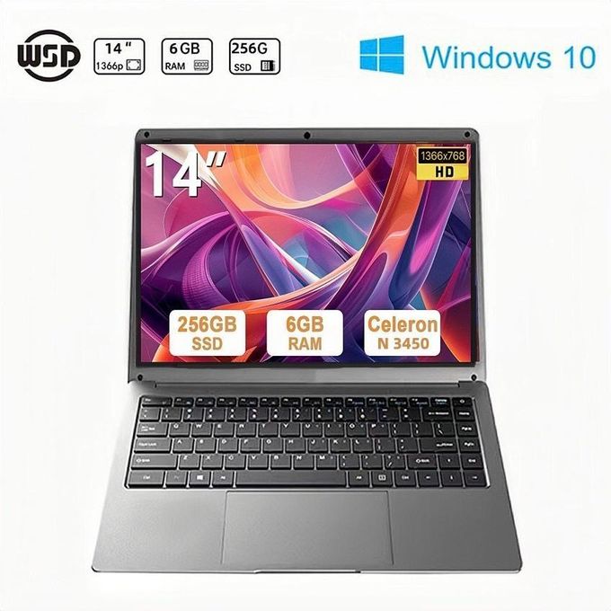WSD WSD Brand new E142N- 14"Laptop Intel N3450 6GB+256 GB SSD - Win10 Portable Computer